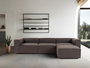 Atelier Del Sofa Sofá Esquinero Marrón Oscuro Lino 296x185x66 cm